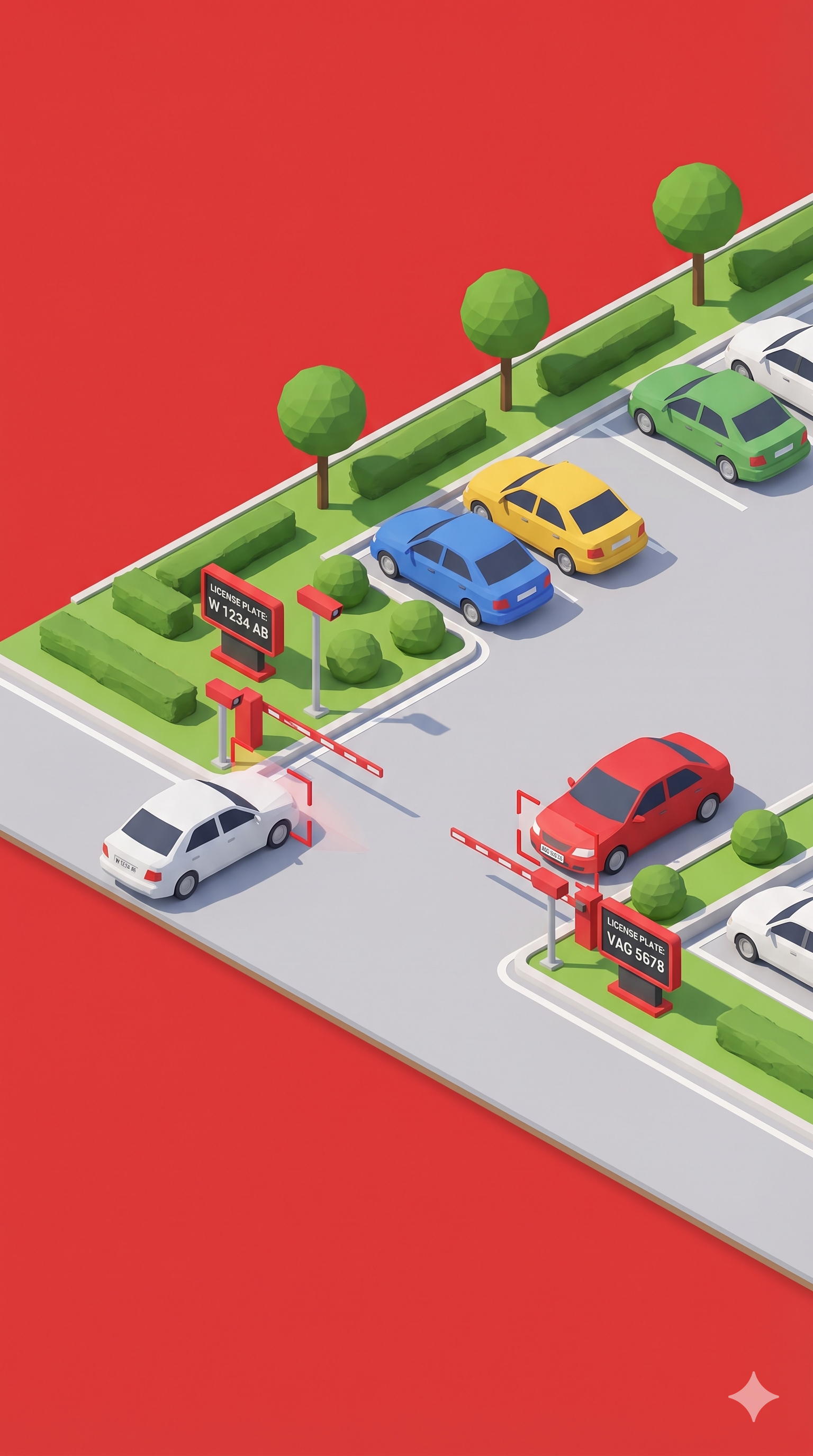 Aerial illustration of a PARQOS parking area
